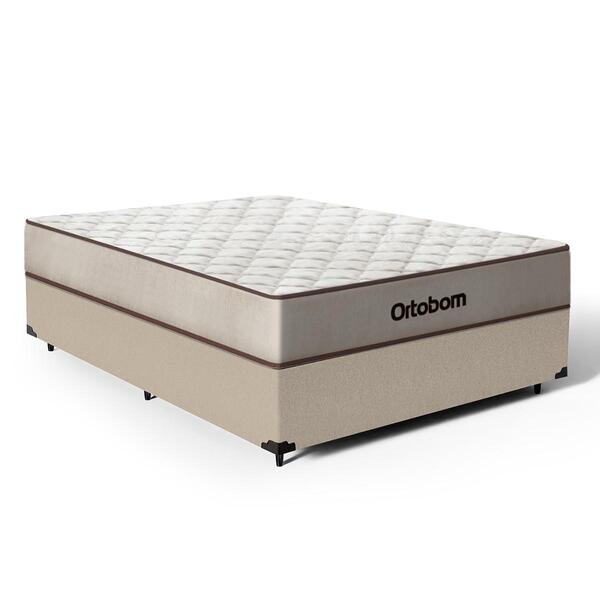 Cama Box + Colchão Ortobom De Espuma D60 Double Face Force Dr