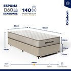 Cama Box + Colchão Ortobom De Espuma D60 Force Dream Solteiro