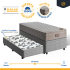 Cama Box + Colchão Ortobom De Molas Ensacadas Airtech Springp