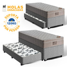 Cama Box + Colchão Ortobom De Molas Ensacadas Airtech Springp