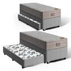 Cama Box + Colchão Ortobom De Molas Ensacadas Airtech Springp