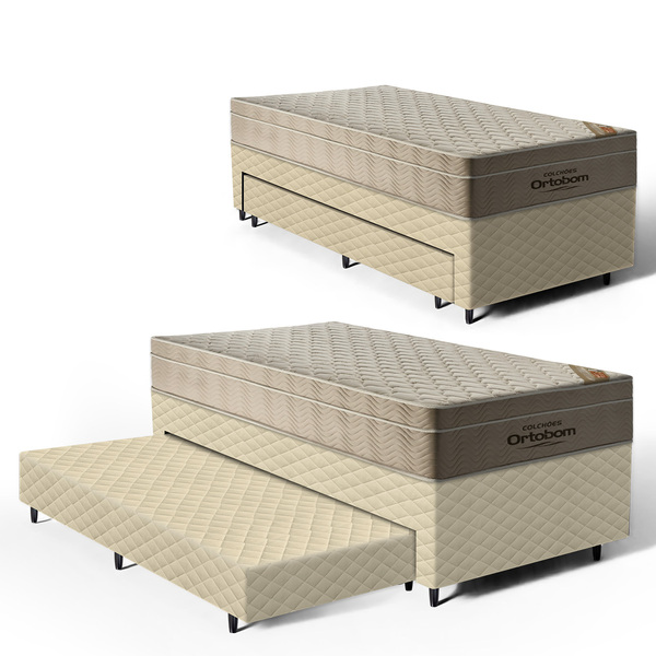 Cama Box + Colchao Ortobom De Molas Ensacadas Airtech Springp