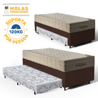 Cama Box + Colchão Ortobom De Molas Ensacadas Airtech Springp