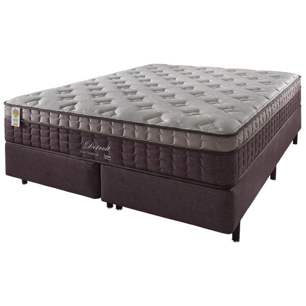 Cama Box + Colchão Queen Detroit Molas Ensacadas Visco Gel Pi