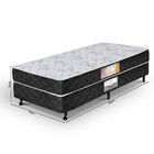 Cama Box + Colchão Solteiro Castor Espuma D23 Sleep Max 58 Cm