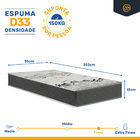 Cama Box + Colchão Solteiro King  D33 Iso 3000 Gazin 96x203x5