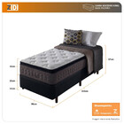 Cama Box + Colchão Solteiro King Molas Ensacadas Visco Gel Na