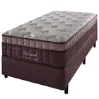 Cama Box + Colchão Solteiro Twin Detroit Molas Ensacadas Visc