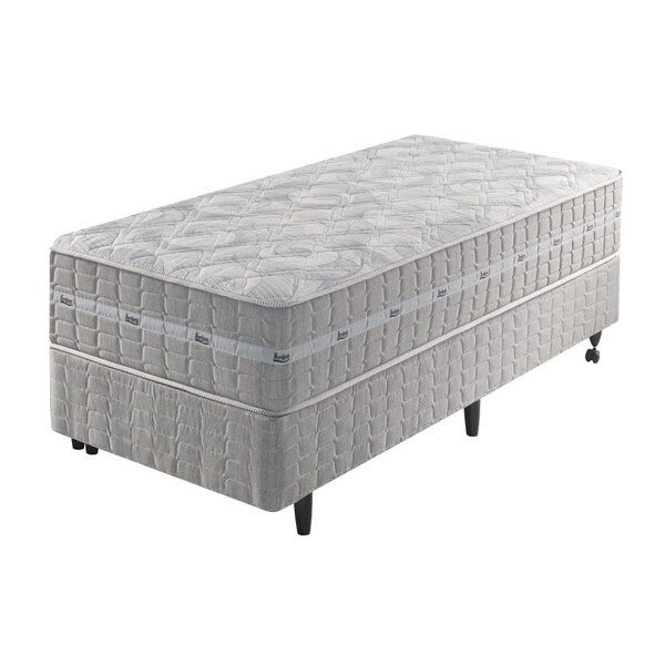 Cama Box + Colchão Solteiro Twin Size Molas Ensacadas Alabama