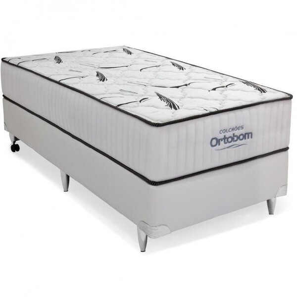 Cama Box  Highfoam Colchão Solteiro Ortobom Branco