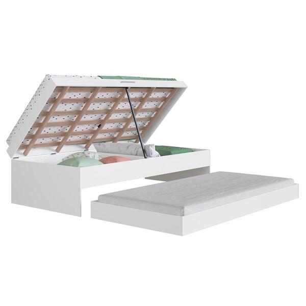 Cama Box Articulável E Cama Auxiliar 90 Israel Branco - Art I