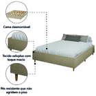 Cama Box Base Casal Para Colchão De 1,38m Desmontável Toronto