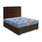 Cama Box Baú + Cabeceira Cassis Marrom E Colchão De Espuma D2