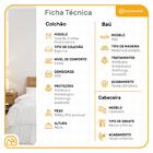 Cama Box Baú + Cabeceira Cassis Preta E Colchão D33 Casal - P