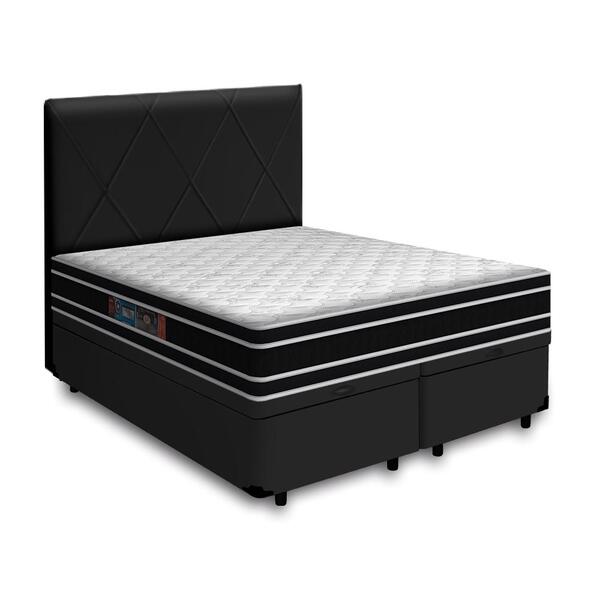 Cama Box Baú + Cabeceira Provença E Colchão Queen - Castor -