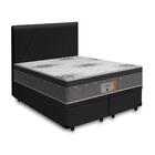 Cama Box Baú + Cabeceira Provença Preta E Colchão Queen - Com