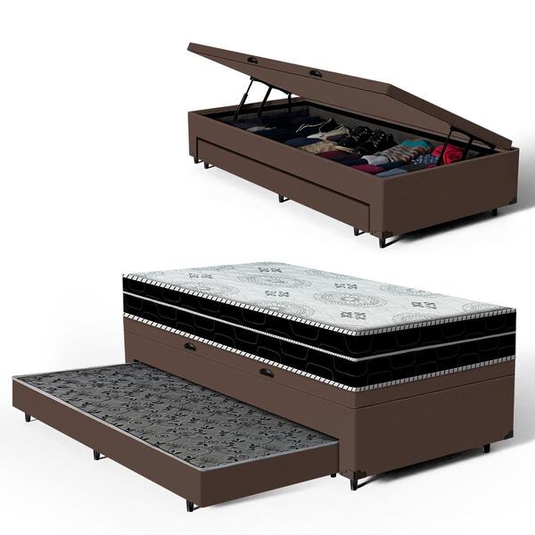 Cama Box Baú + Colchão Anjos De Espuma D45 Pillow In Ortoconf