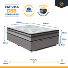 Cama Box Baú + Colchão Anjos Espuma D33 Pillow In Ortosleep C