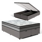 Cama Box Baú + Colchão Anjos Espuma D33 Pillow In Ortosleep Q