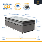 Cama Box Baú + Colchão Anjos Espuma D33 Pillow In Ortosleep S