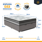 Cama Box Baú + Colchão Anjos Espuma D33 Pillow In Ortosleep V