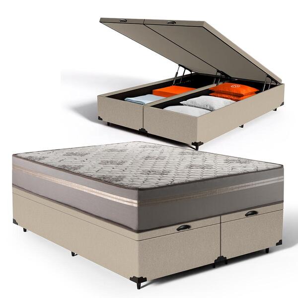 Cama Box Baú + Colchão De Espuma D33 Millenium One Face King