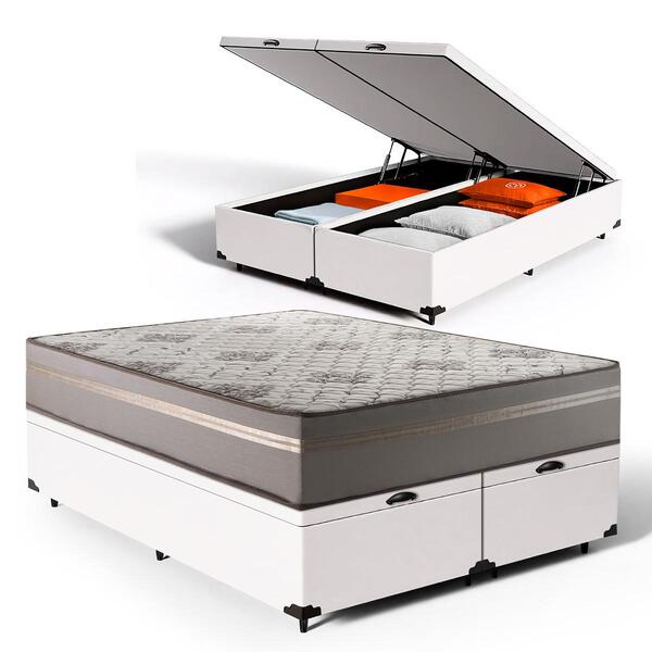 Cama Box Baú + Colchão De Espuma D33 Millenium One Face King