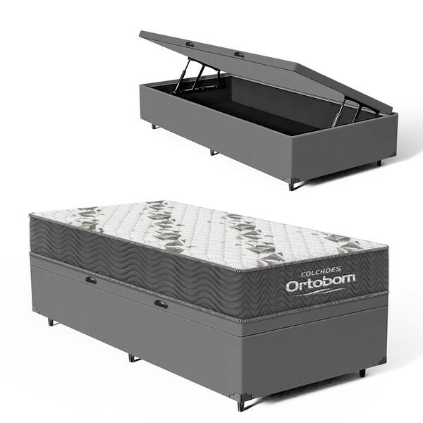 Cama Box Baú + Colchão De Espuma D33 Ortobom Airtech 100 Solt