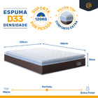 Cama Box Baú + Colchão De Espuma D33 Pillow Top Comfort Luxo