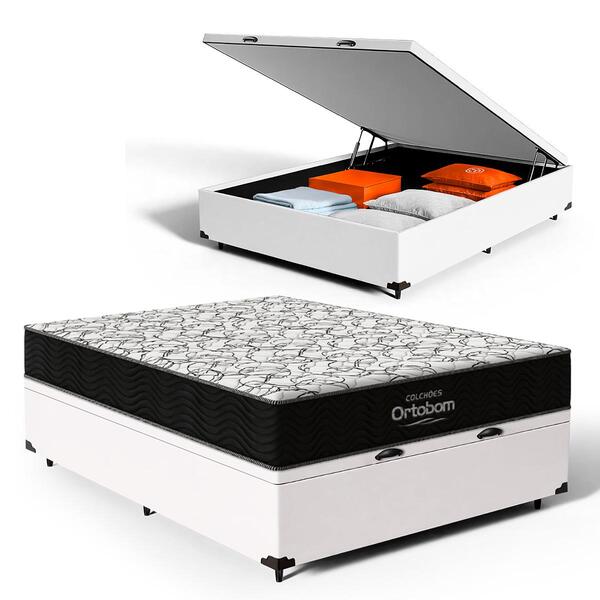 Cama Box Baú + Colchão De Espuma D45 Ortobom Airtech 150 D45