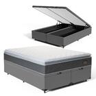 Cama Box Baú + Colchão De Espuma D45 Pillow Top Fort Comfort