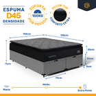 Cama Box Baú + Colchão De Espuma D45 Pillow Top Suport Prime