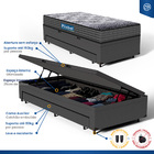 Cama Box Baú + Colchão De Espuma D60 Double Face Guarda Costa