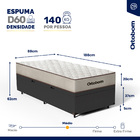 Cama Box Baú + Colchão De Espuma D60 Ortobom Force Dream Solt