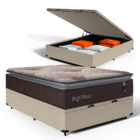 Cama Box Baú + Colchão De Espuma Mega Pillow Casal 138 cm
