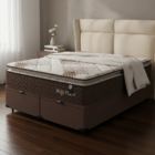 Cama Box Baú + Colchão De Espuma Mega Pillow Queen 158 cm