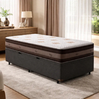 Cama Box Baú + Colchão De Molas Anjos Classic Pocket Solteiro