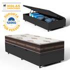Cama Box Baú + Colchão De Molas Anjos Classic Pocket Solteiro