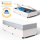 Cama Box Baú + Colchão De Molas Ensacadas Classic Maxx White