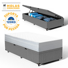 Cama Box Baú + Colchão De Molas Ensacadas Classic Maxx White