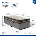 Cama Box Baú + Colchão De Molas Ensacadas Classic Solteiro 78