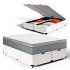 Cama Box Baú + Colchão De Molas Ensacadas Pillow In Elite Que