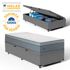 Cama Box Baú + Colchão De Molas Ensacadas Pillow In Elite Sol