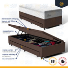 Cama Box Baú + Colchão De Molas Ensacadas Pillow Top Flora +