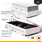 Cama Box Baú + Colchão De Molas Ensacadas Pillow Top Flora +