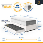 Cama Box Baú + Colchão De Molas Ensacadas Pillow Top Flora +