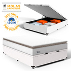 Cama Box Baú + Colchão De Molas Ensacadas Pillow Top Neve Cas