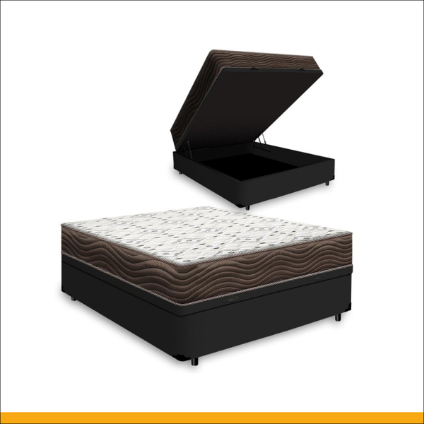 Cama Box Baú + Colchão De Viúva Ortobom D45 Iso 150 128x188x6