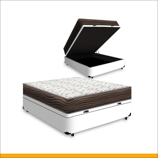 Cama Box Baú + Colchão De Viúva Ortobom D45 Iso 150 128x188x6