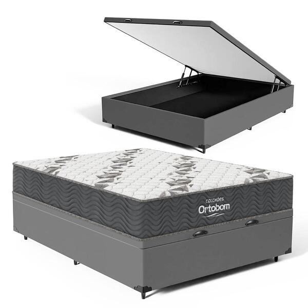 Cama Box Baú + Colchão Ortobom De Espuma D33 Airtech 100 Casa